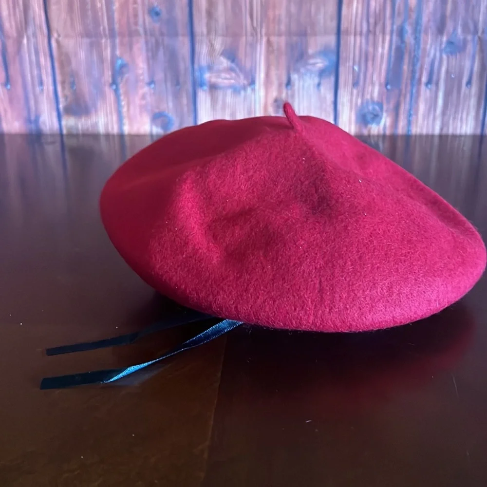 Winter Women red French‎ Beret Hat Adjustable Wool Casual Classic Hats